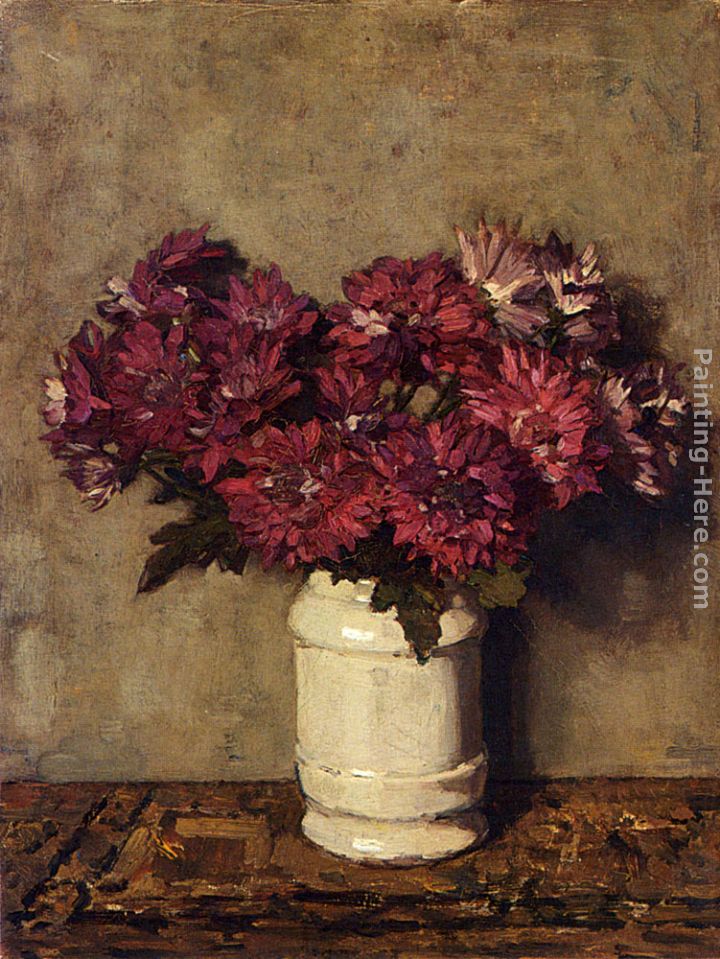 Chrysanthemums In a Vase painting - Johannes Evert Akkeringa Chrysanthemums In a Vase art painting